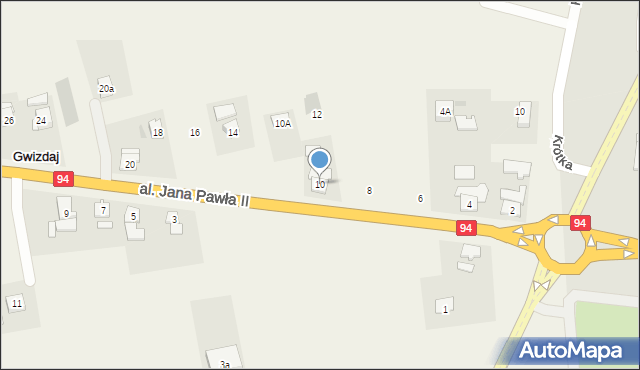 Gwizdaj, Aleja Jana Pawła II, 10, mapa Gwizdaj