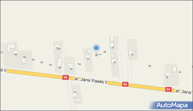 Gwizdaj, Aleja Jana Pawła II, 50, mapa Gwizdaj