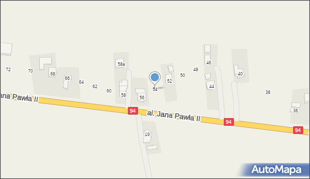 Gwizdaj, Aleja Jana Pawła II, 54, mapa Gwizdaj