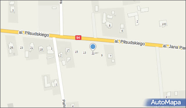 Gwizdaj, Aleja Piłsudskiego Józefa, marsz., 11, mapa Gwizdaj