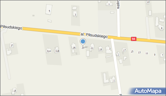 Gwizdaj, Aleja Piłsudskiego Józefa, marsz., 23, mapa Gwizdaj