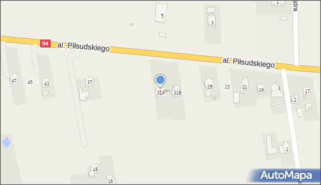 Gwizdaj, Aleja Piłsudskiego Józefa, marsz., 31A, mapa Gwizdaj