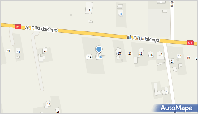 Gwizdaj, Aleja Piłsudskiego Józefa, marsz., 31B, mapa Gwizdaj