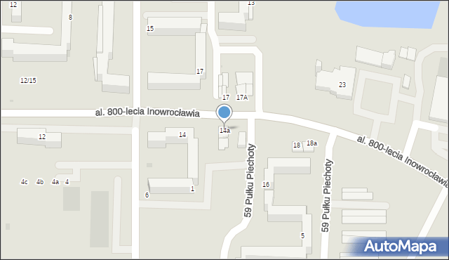 Inowrocław, Aleja 800-lecia Inowrocławia, 14a, mapa Inowrocławia