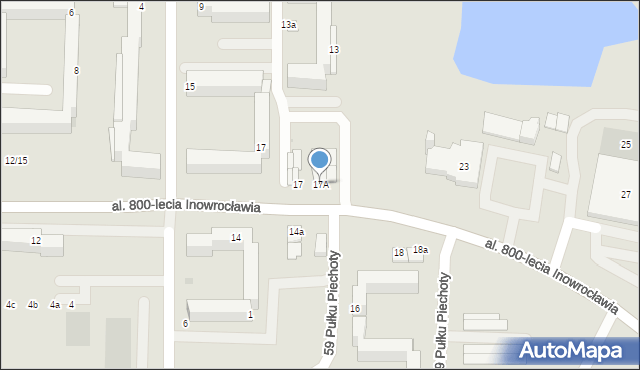 Inowrocław, Aleja 800-lecia Inowrocławia, 17A, mapa Inowrocławia