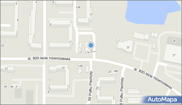 Inowrocław, Aleja 800-lecia Inowrocławia, 17B, mapa Inowrocławia