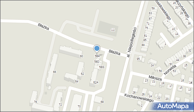 Inowrocław, Aleja Niepodległości, 58A, mapa Inowrocławia