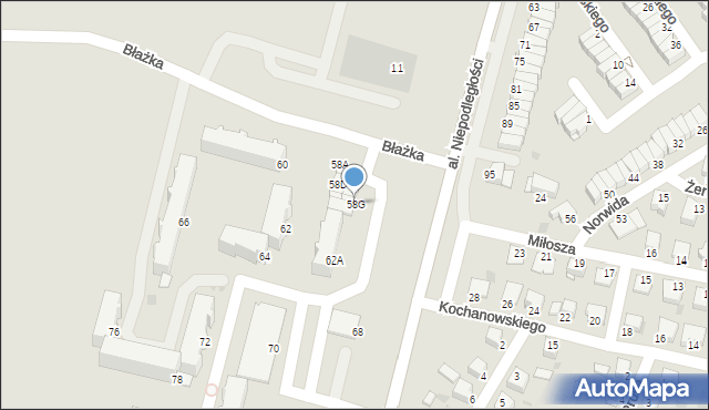 Inowrocław, Aleja Niepodległości, 58G, mapa Inowrocławia