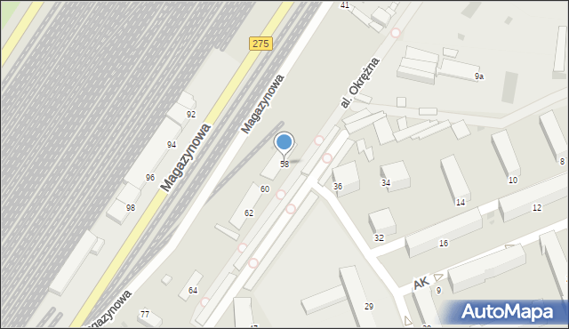 Inowrocław, Aleja Okrężna, 58, mapa Inowrocławia