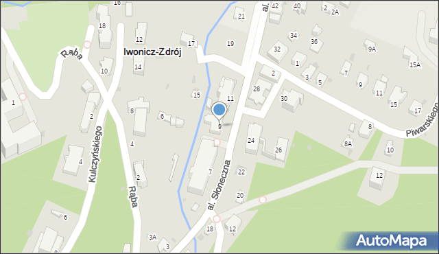 Iwonicz-Zdrój, Aleja Słoneczna, 9, mapa Iwonicz-Zdrój