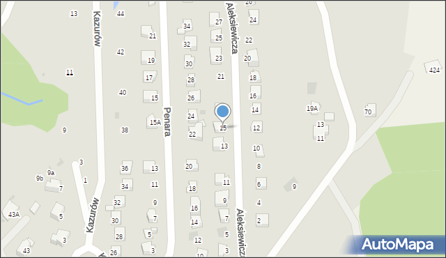 Iwonicz-Zdrój, Aleksiewicza Józefa, 15, mapa Iwonicz-Zdrój