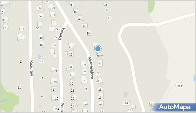 Iwonicz-Zdrój, Aleksiewicza Józefa, 26, mapa Iwonicz-Zdrój