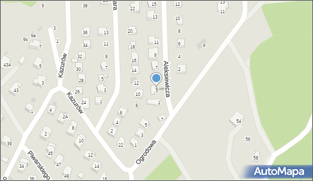 Iwonicz-Zdrój, Aleksiewicza Józefa, 3, mapa Iwonicz-Zdrój