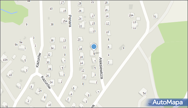 Iwonicz-Zdrój, Aleksiewicza Józefa, 9, mapa Iwonicz-Zdrój