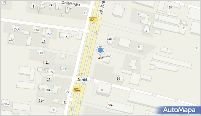 Janki, Aleja Krakowska, 43a, mapa Janki