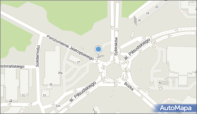 Jastrzębie-Zdrój, Aleja Piłsudskiego Józefa, marsz., 12c, mapa Jastrzębie-Zdrój