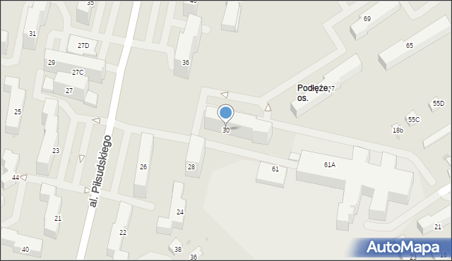 Jaworzno, Aleja Piłsudskiego Józefa, marsz., 30, mapa Jaworzno