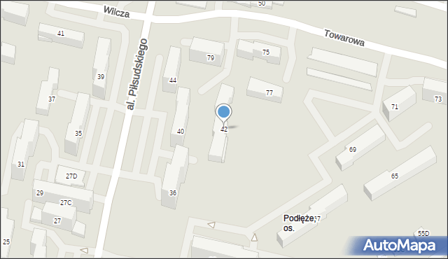 Jaworzno, Aleja Piłsudskiego Józefa, marsz., 42, mapa Jaworzno