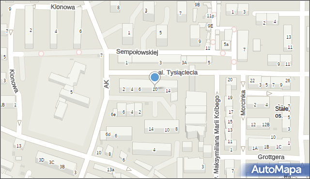 Jaworzno, Aleja Tysiąclecia, 10, mapa Jaworzno