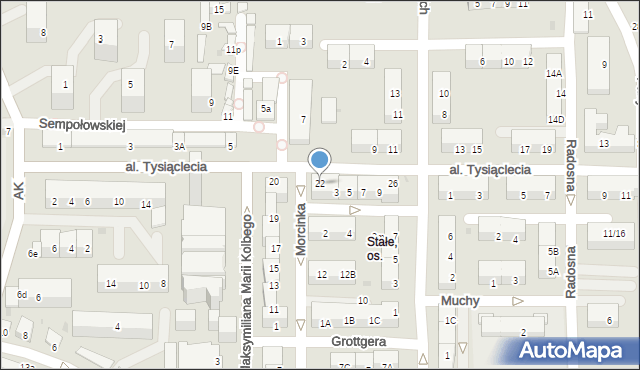 Jaworzno, Aleja Tysiąclecia, 22, mapa Jaworzno