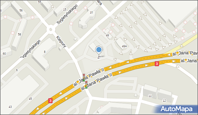 Jelenia Góra, Aleja Jana Pawła II, 47, mapa Jelenia Góra