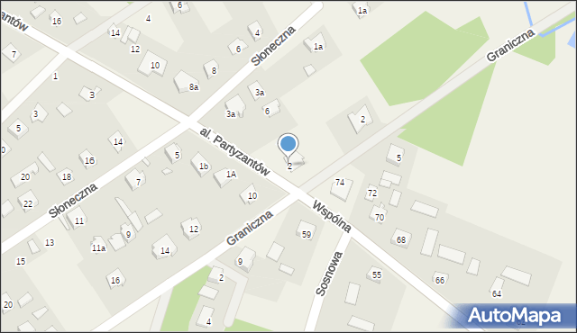 Jesionka, Aleja Partyzantów, 2, mapa Jesionka