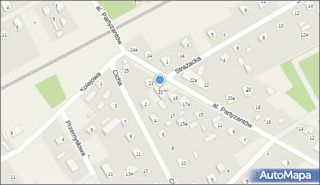 Jesionka, Aleja Partyzantów, 21, mapa Jesionka