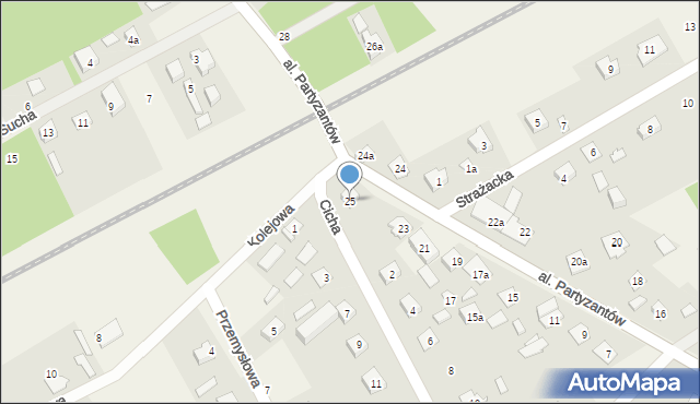 Jesionka, Aleja Partyzantów, 25, mapa Jesionka