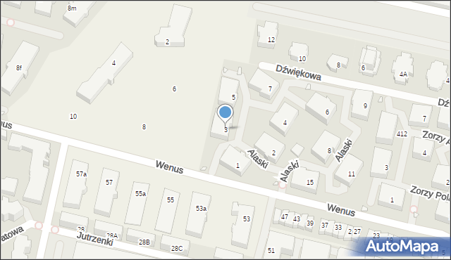 Józefosław, Alaski, 3, mapa Józefosław