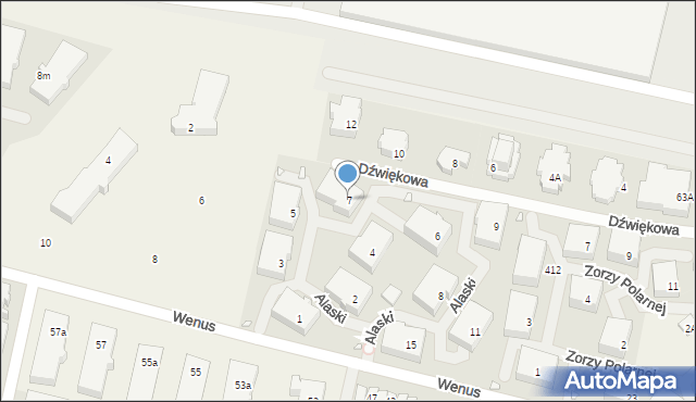 Józefosław, Alaski, 7, mapa Józefosław