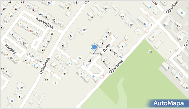 Józefosław, Aleja Bzów, 31, mapa Józefosław