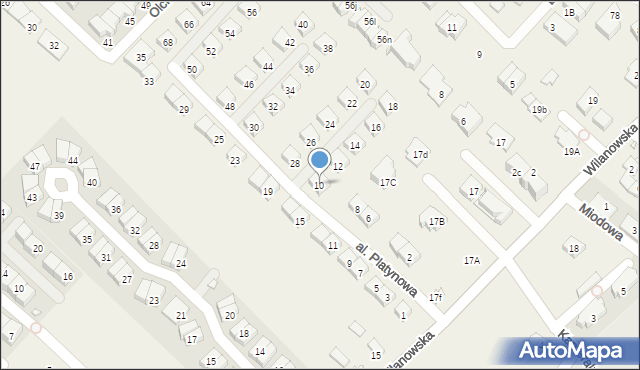 Józefosław, Aleja Platynowa, 10, mapa Józefosław