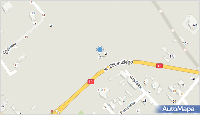 Kalisz, Aleja Sikorskiego Władysława, gen., 12, mapa Kalisza