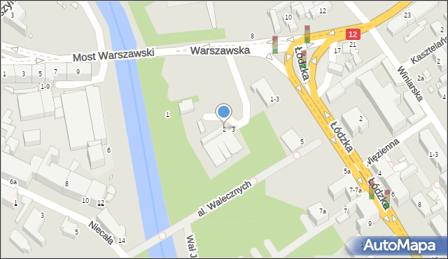 Kalisz, Aleja Walecznych, 2, mapa Kalisza