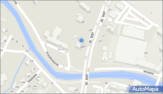 Kalisz, Aleja Wojska Polskiego, 124, mapa Kalisza