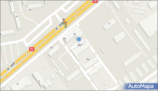 Kalisz, Aleja Wojska Polskiego, 35b, mapa Kalisza