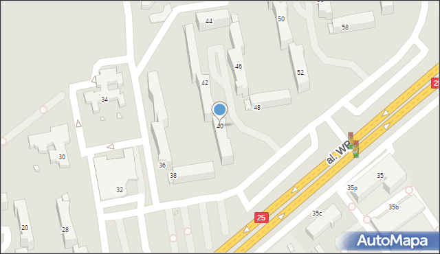 Kalisz, Aleja Wojska Polskiego, 40, mapa Kalisza