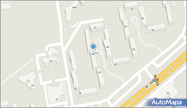 Kalisz, Aleja Wojska Polskiego, 42, mapa Kalisza