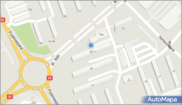 Kalisz, Aleja Wojska Polskiego, 51, mapa Kalisza