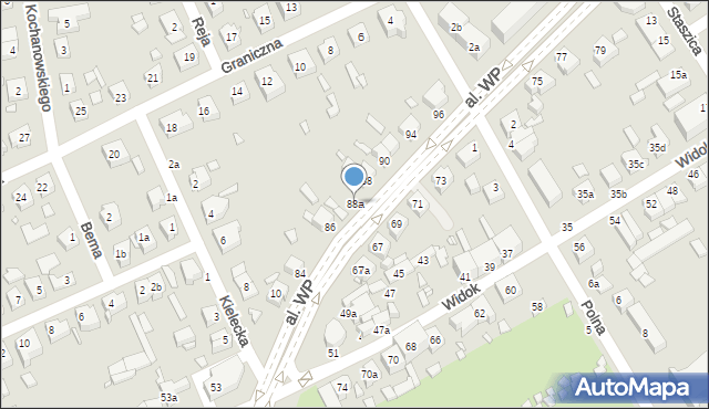 Kalisz, Aleja Wojska Polskiego, 88a, mapa Kalisza