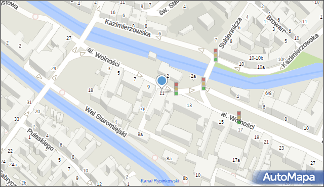 Kalisz, Aleja Wolności, 11, mapa Kalisza