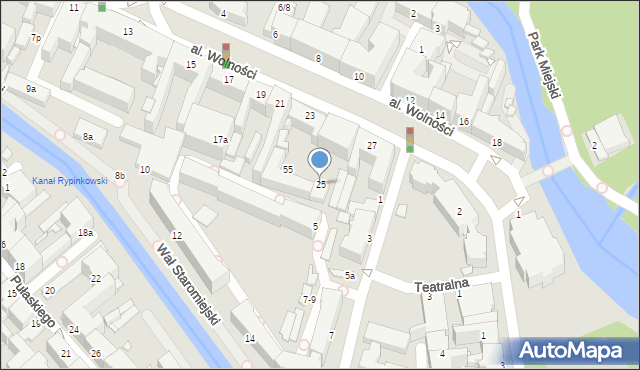 Kalisz, Aleja Wolności, 25, mapa Kalisza