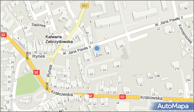 Kalwaria Zebrzydowska, Aleja Jana Pawła II, 12, mapa Kalwaria Zebrzydowska