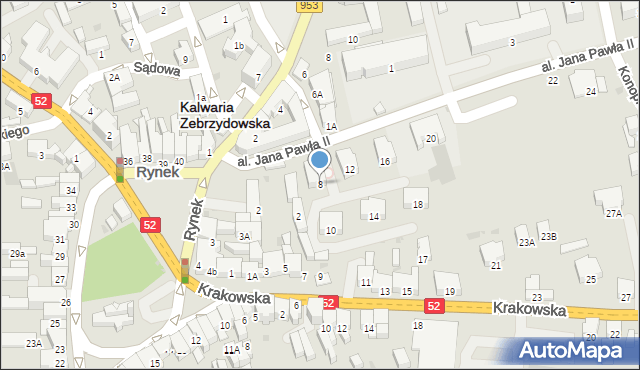 Kalwaria Zebrzydowska, Aleja Jana Pawła II, 8, mapa Kalwaria Zebrzydowska