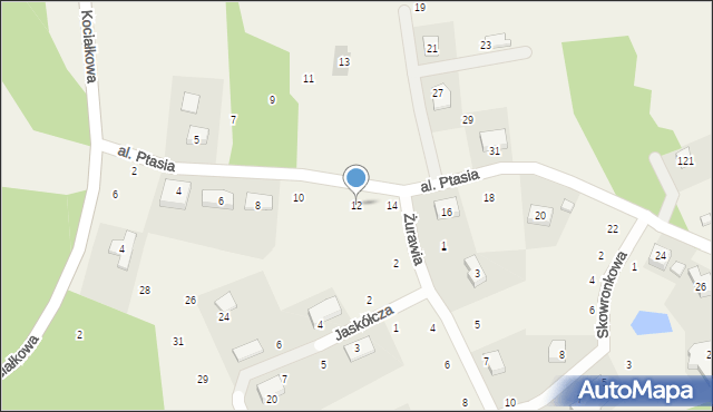 Kapalica, Aleja Ptasia, 12, mapa Kapalica