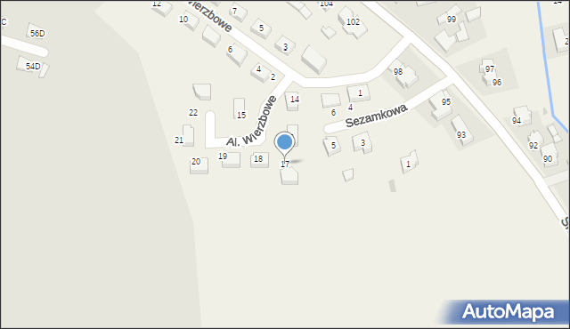 Karnin, Aleje Wierzbowe, 17, mapa Karnin