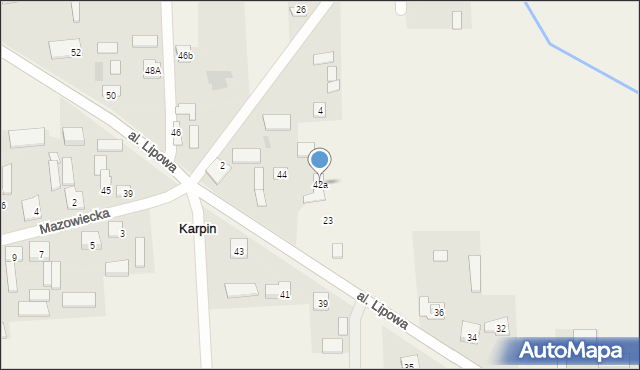 Karpin, Aleja Lipowa, 42a, mapa Karpin