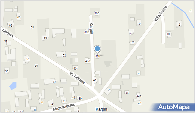 Karpin, Aleja Lipowa, 46b, mapa Karpin
