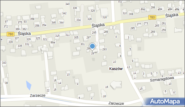 Kaszów, Aleja Kaszowska, 14, mapa Kaszów
