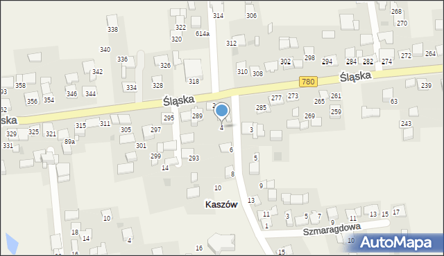 Kaszów, Aleja Kaszowska, 4, mapa Kaszów
